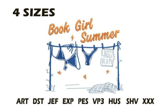Review: Book Girl Summer Embroidery Design for Gifts