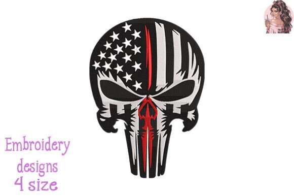 Review: Firefighter Skull USA Flag Embroidery for Apparel