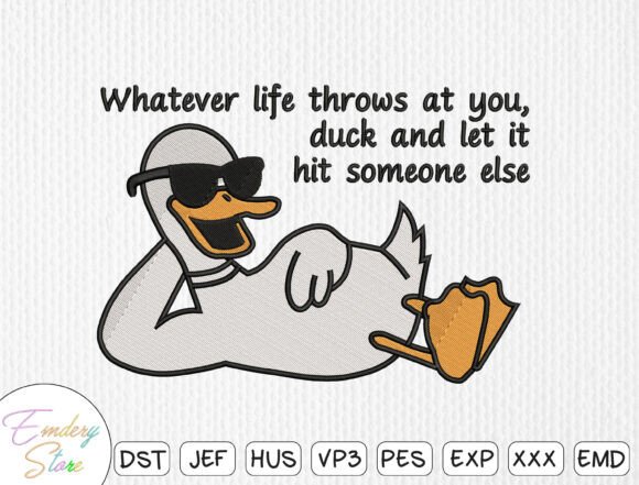Review: Funny Duck Quote Embroidery Design for Real Projects