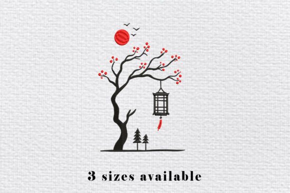 Review: Japanese Tree Lantern Embroidery File