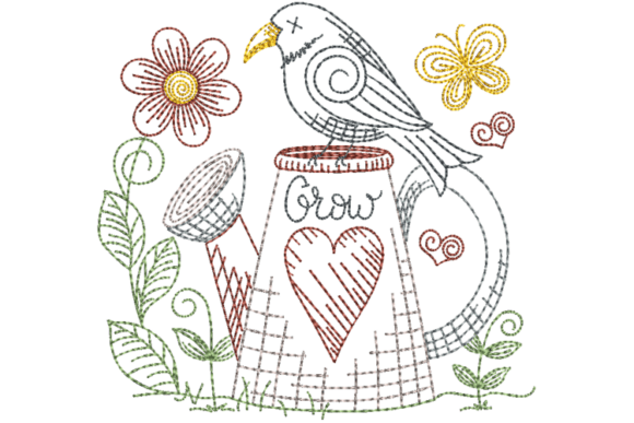 Review: Primitive Grow Crow Embroidery Design