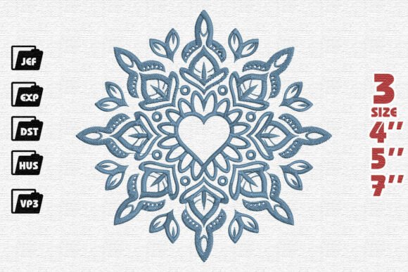 Reviewing the Blue Heart Snowflake Mandala Design
