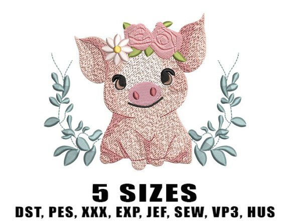 Reviewing the Floral Baby Pig Embroidery Design
