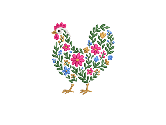 Reviewing the Floral Chicken Embroidery Design